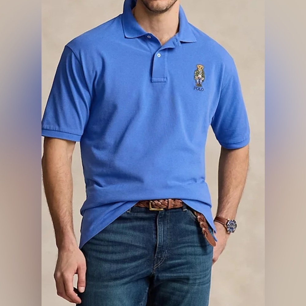 NEW Size 3XB Big Mens POLO RALPH LAUREN Bear Mesh Polo Shirt Blue $148